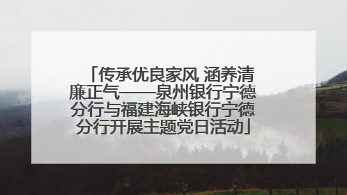 传承优良家风 涵养清廉正气——泉州银行宁德分行与福建海峡银行宁德分行开展主题党日活动