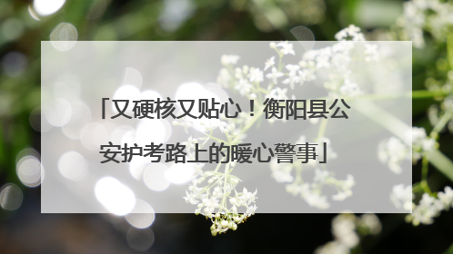 又硬核又贴心！衡阳县公安护考路上的暖心警事