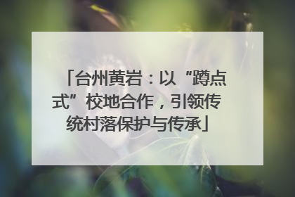 台州黄岩：以“蹲点式”校地合作，引领传统村落保护与传承