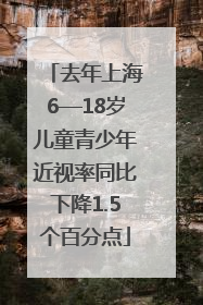 去年上海6—18岁儿童青少年近视率同比下降1.5个百分点