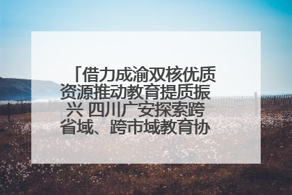借力成渝双核优质资源推动教育提质振兴 四川广安探索跨省域、跨市域教育协同发展新路径