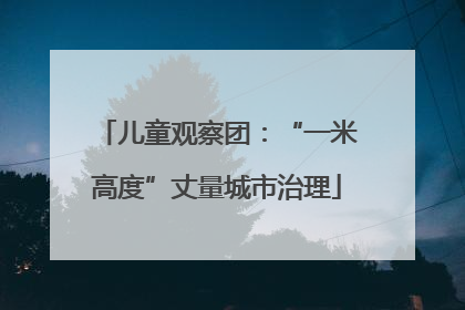 儿童观察团：“一米高度”丈量城市治理
