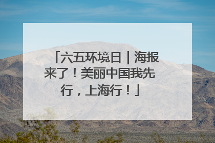 六五环境日｜海报来了！美丽中国我先行，上海行！