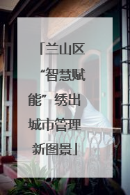 兰山区“智慧赋能”绣出城市管理新图景