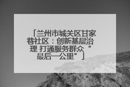 兰州市城关区甘家巷社区：创新基层治理 打通服务群众“最后一公里”