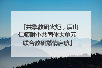共擎教研火炬，眉山仁师附小共同体大单元联合教研燃情启航