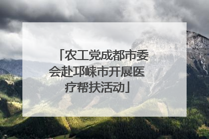 农工党成都市委会赴邛崃市开展医疗帮扶活动