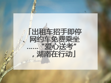 出租车招手即停、网约车免费乘坐……“爱心送考”，湖南在行动