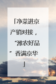 净菜进京产销对接，“潍农好品”香满京华