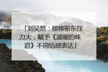 刘昊然：接棒靳东压力大，赋予《温暖的味道》不同情感表达