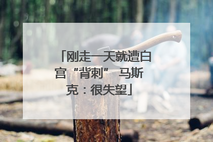 刚走一天就遭白宫“背刺” 马斯克：很失望