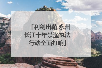 利剑出鞘 永州长江十年禁渔执法行动全面打响