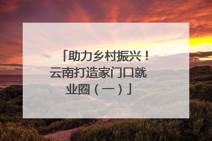 助力乡村振兴！云南打造家门口就业圈（一）