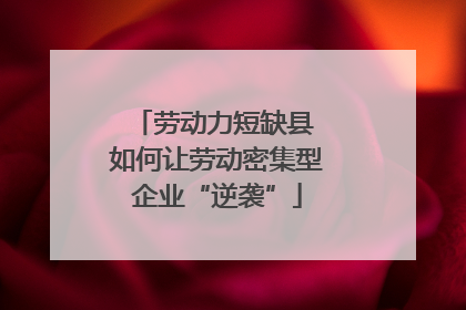 劳动力短缺县 如何让劳动密集型企业“逆袭”