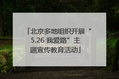 北京多地组织开展“5.26 我爱路”主题宣传教育活动