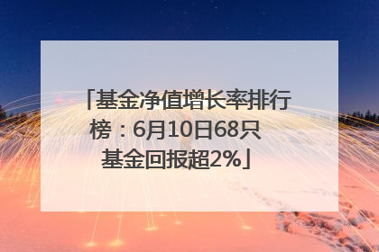 基金净值增长率排行榜：6月10日68只基金回报超2%