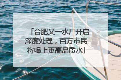 合肥又一水厂开启深度处理，百万市民将喝上更高品质水
