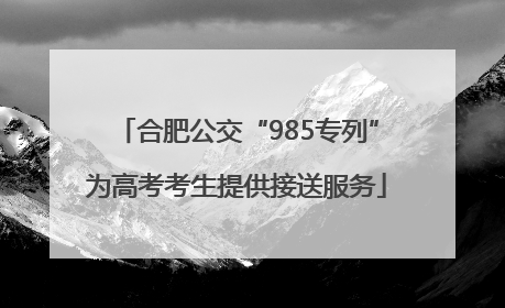 合肥公交“985专列”为高考考生提供接送服务