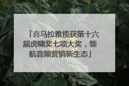 喜马拉雅揽获第十六届虎啸奖七项大奖，领航音频营销新生态