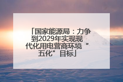 国家能源局：力争到2029年实现现代化用电营商环境“五化”目标