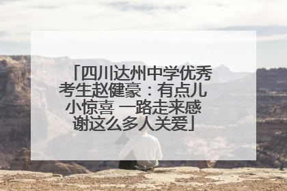 四川达州中学优秀考生赵健豪：有点儿小惊喜 一路走来感谢这么多人关爱