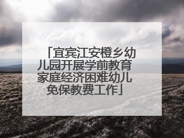 宜宾江安橙乡幼儿园开展学前教育家庭经济困难幼儿免保教费工作