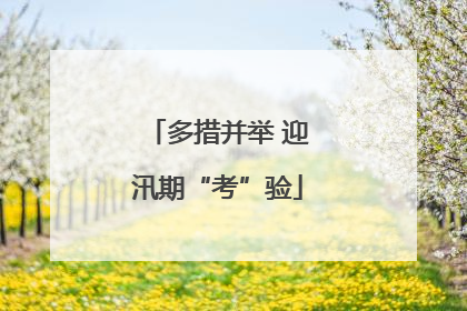 多措并举 迎汛期“考”验