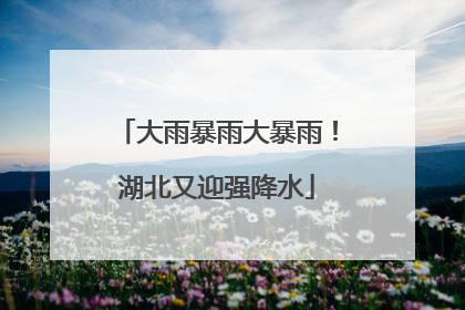 大雨暴雨大暴雨！湖北又迎强降水