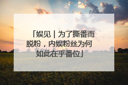 娱见｜为了撕番而脱粉，内娱粉丝为何如此在乎番位