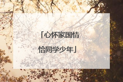 心怀家国情 恰同学少年