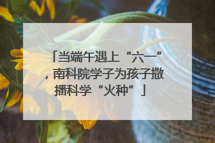 当端午遇上“六一”，南科院学子为孩子撒播科学“火种”