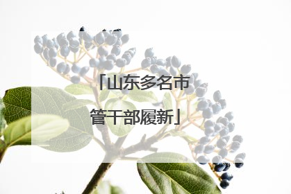 山东多名市管干部履新