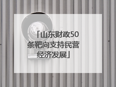 山东财政50条靶向支持民营经济发展