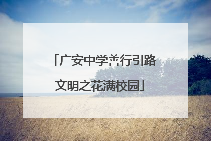 广安中学善行引路 文明之花满校园