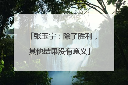 张玉宁：除了胜利，其他结果没有意义