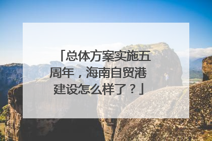 总体方案实施五周年，海南自贸港建设怎么样了？