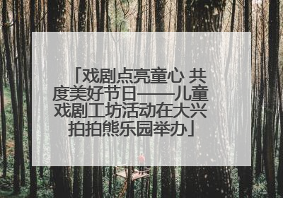 戏剧点亮童心 共度美好节日——儿童戏剧工坊活动在大兴拍拍熊乐园举办