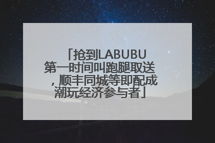 抢到LABUBU第一时间叫跑腿取送，顺丰同城等即配成潮玩经济参与者