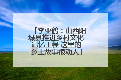 李亚鹤：山西阳城县推进乡村文化记忆工程 这里的乡土故事很动人