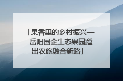 果香里的乡村振兴——岳阳国企生态果园蹚出农旅融合新路