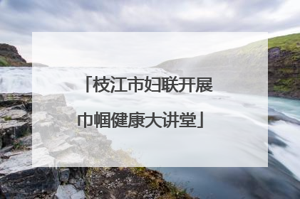 枝江市妇联开展巾帼健康大讲堂