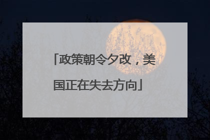 政策朝令夕改，美国正在失去方向