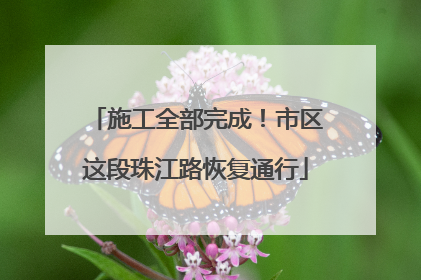 施工全部完成！市区这段珠江路恢复通行