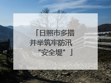 日照市多措并举筑牢防汛“安全堤”