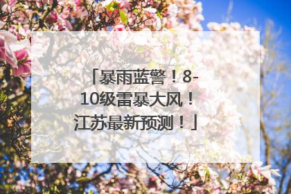 暴雨蓝警！8-10级雷暴大风！江苏最新预测！