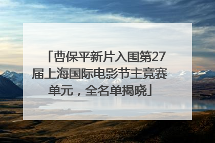曹保平新片入围第27届上海国际电影节主竞赛单元，全名单揭晓