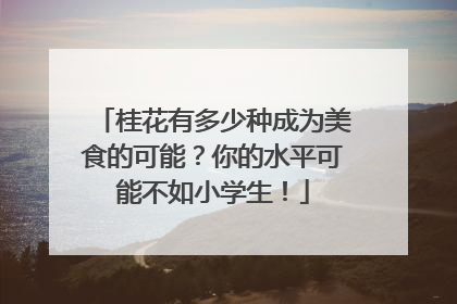 桂花有多少种成为美食的可能？你的水平可能不如小学生！