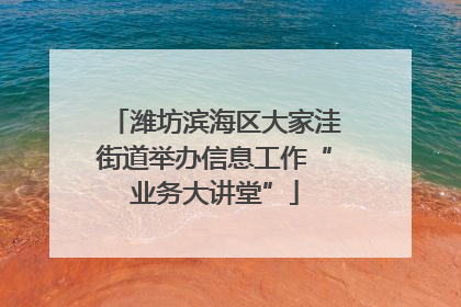 潍坊滨海区大家洼街道举办信息工作“业务大讲堂”