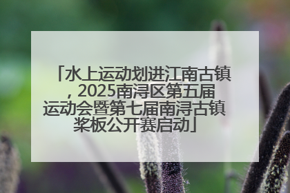 水上运动划进江南古镇，2025南浔区第五届运动会暨第七届南浔古镇桨板公开赛启动