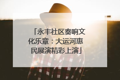 永丰社区奏响文化乐章：大运河惠民展演精彩上演
